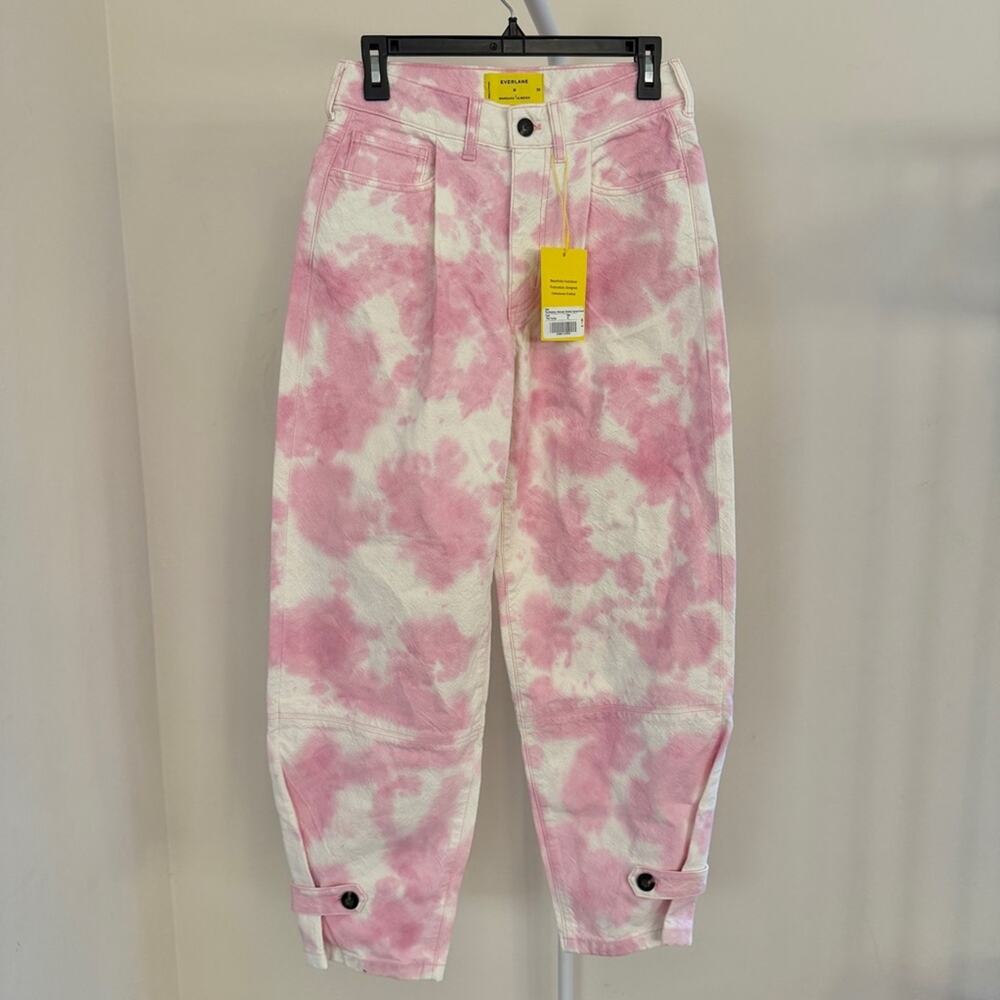 Everlane x Marques’ Almeida Canvas Oversized Barrel Pant Pink Tie-Dye NWT